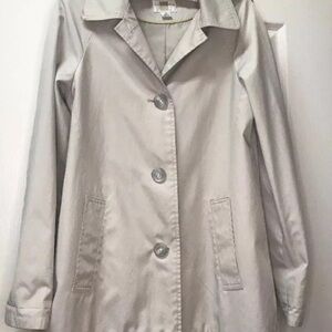 Gallery Light Beige Women's Rain Jacket Removable Hood - EUC!